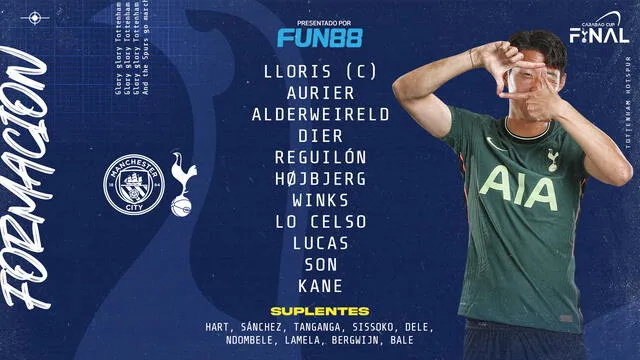 Equipo titular de los Spurs. Foto: Tottenham/Twitter
