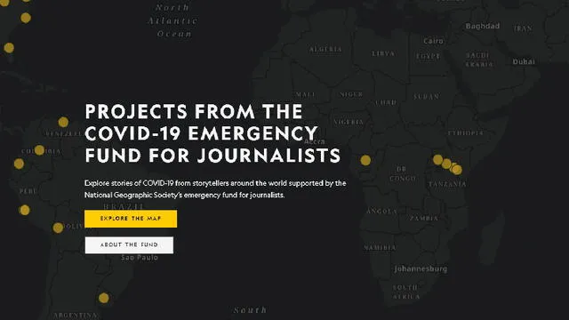 En el portal https://www.nationalgeographic.org/ está toda la información del Fonfo COVID-19 para periodistas. Foto: captura web.