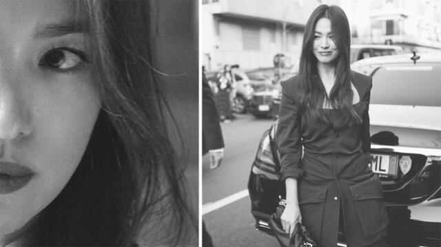 Song Hye Kyo publicó estas fotografías de su llegada al desfile de la marca italiana Bottega Veneta en el Milan Fashion Week  2020.