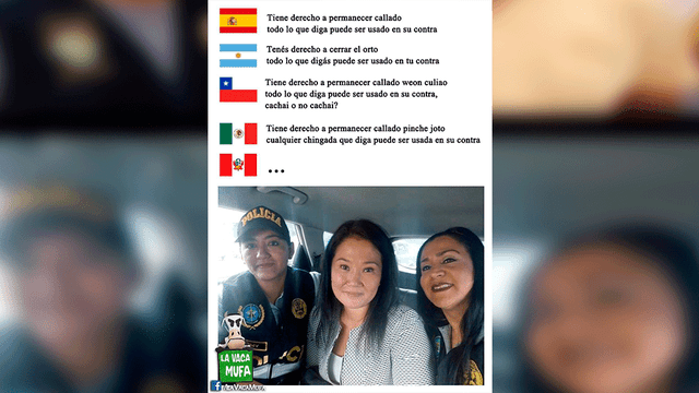 Facebook Viral: Selfie de Keiko Fujimori con policías fue utilizado para crear divertidos memes [FOTOS]