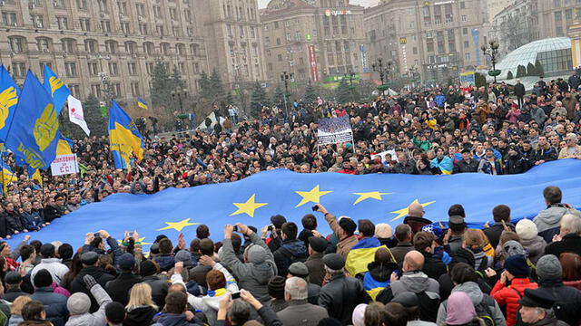 Euromaidán dio inicio el 21 de noviembre de 2013. Foto: EFE