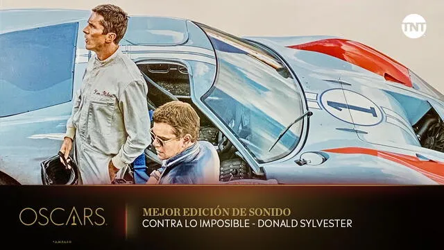 'Ford v Ferrari' ganó la estatuilla en la categoría a 'Mejor edición de sonido'. (Foto: TNT)