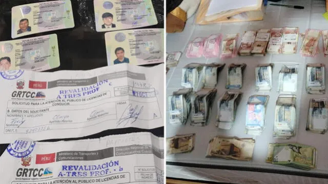Dinero y documentos fueron incautados durante captura de trabajadores y funcionarios en Cusco. Foto: PNP