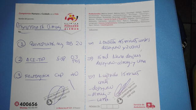 Receta médica de Foto: Dixon García Pérez