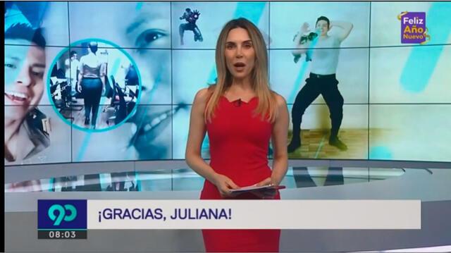 Juliana Oxenford se despide de Latina con emotiva sorpresa de su producción. Foto: Programa Latina