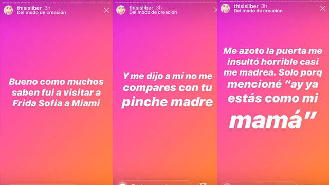 Libertad Ojeda usa sus redes sociales para denunciar a Frida Sofía.