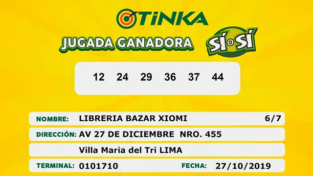 Sexta jugada ganadora del "Sí o Sí".