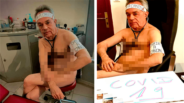 Médico se desnuda en protesta por la falta de equipos de protección contra el coronavirus