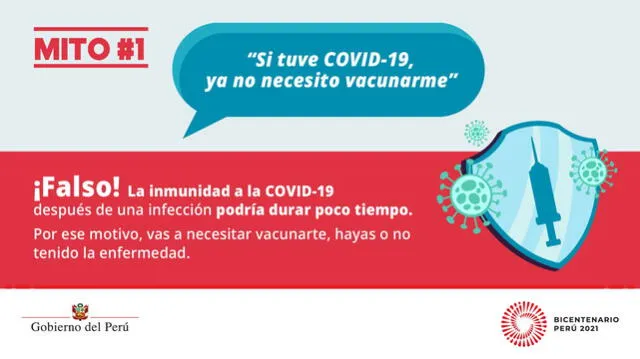 Mitos sobre el proceso de vacunación. Foto: Gobierno del Perú