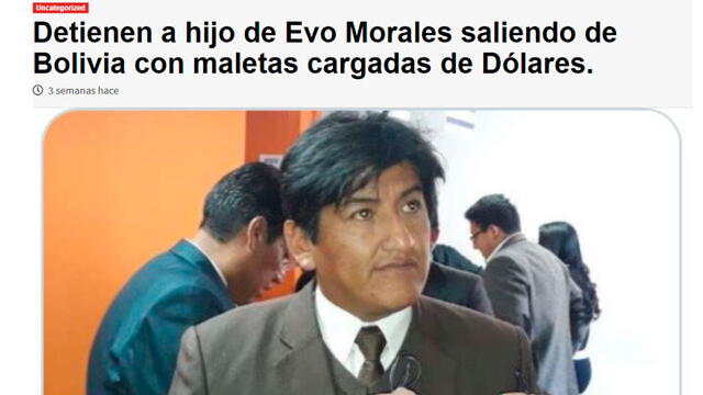 Imagen no corresponde al hijo de Evo Morales.