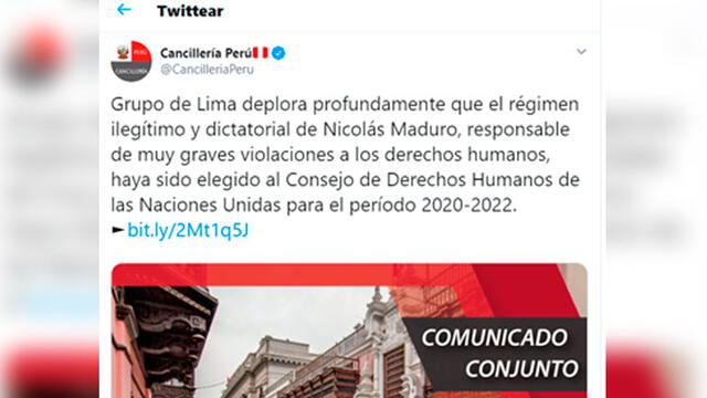Comunicado del Grupo de Lima sobre Venezuela. Foto: Difusión.