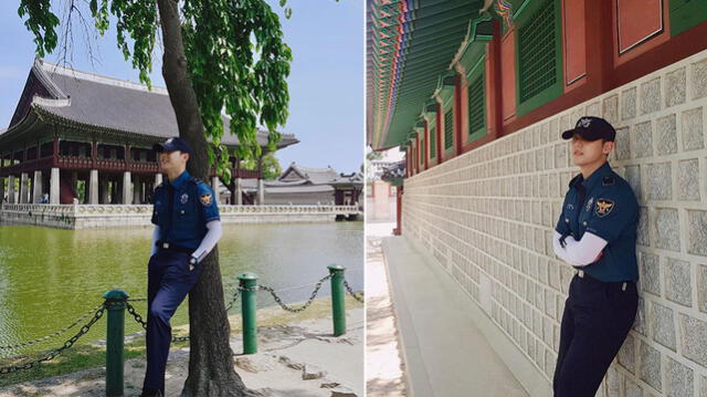 Minhyuk se despide de sus días como policía. Foto: Instagram