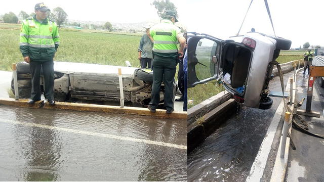 Arequipa: Conductora salva de morir luego que su auto cayera a canal de regadío [VIDEO]