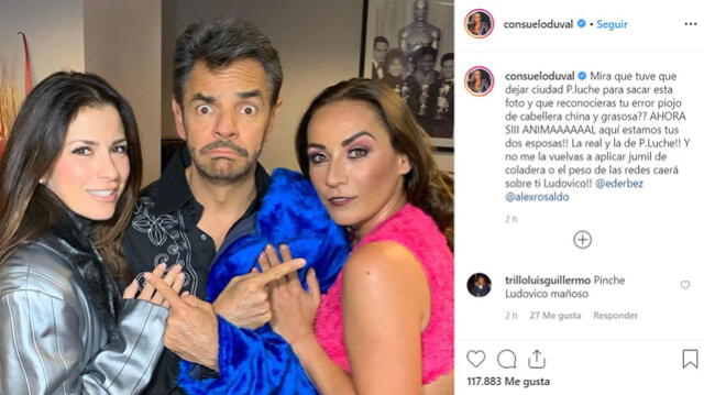 Eugenio Derbez posa con sus “dos esposas” y foto se vuelve viral en Instagram