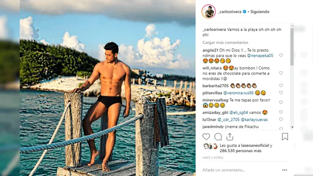 Carlos Rivera sorprendió a fans con su primer desnudo en Instagram