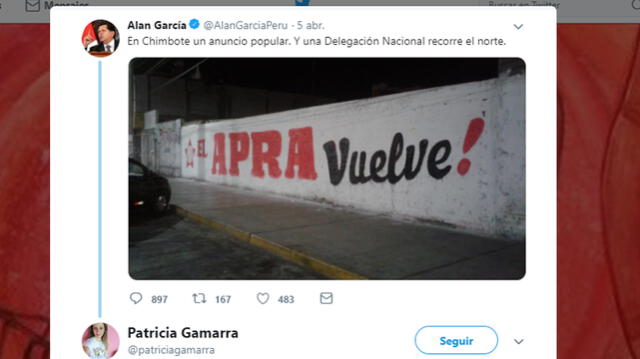 Alan García: modifican propaganda para "trolear" al expresidente y al Apra