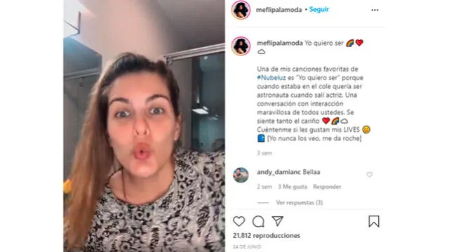 Antonella Carbajal es famosa por parecerse a Mónica Santa María. Foto: captura Instagram