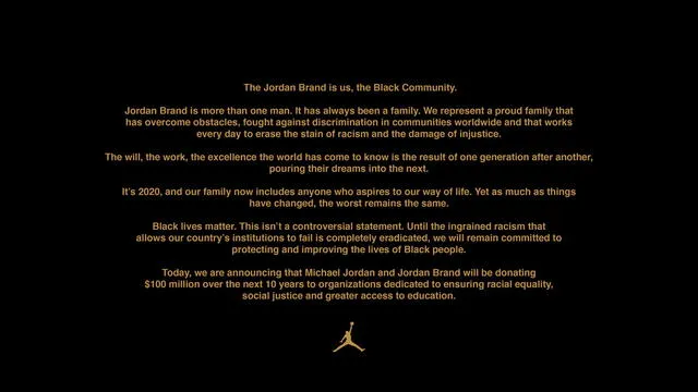 Michael Jordan dará 100 millones de dólares en la lucha contra el racismo