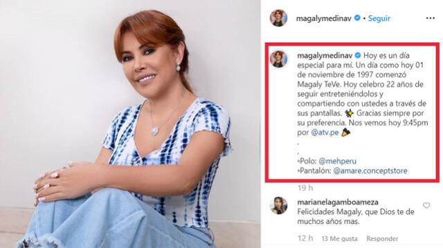 Magaly Medina celebra 22 años en ATV como periodista de espectáculos