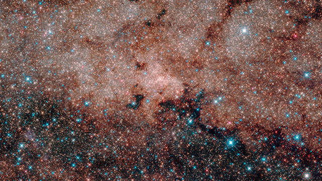 Imagen de la Vía Láctea bajo el filtro infrarrojo WFC3/IR. Hubbe/NASA.