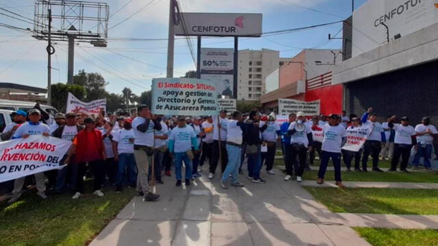 Protesta de trabajadores azucareros de Pomalca