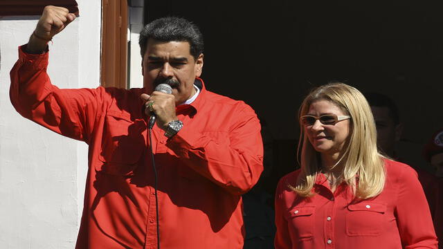 Nicolás Maduro y Cilia Flores. Foto: AFP.