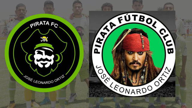 Piratas FC: al lado izquierdo se muestra el actual escudo de Piratas FC, mientras que en el derecho está la antigua insignia. Foro: Diario AS