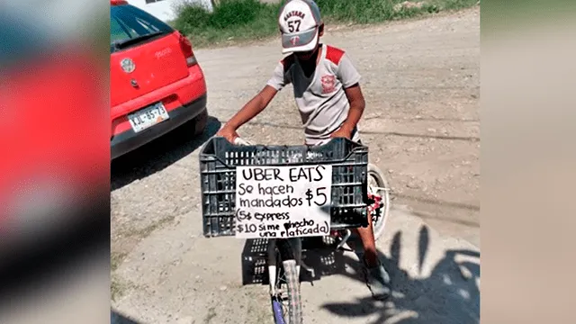 Niño hace delivery para comprarse una bicicleta y consigue su ansiada meta
