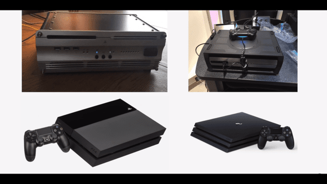 Kits de desarrollo de la PlayStation 4. Nada muy similar a la consola final.