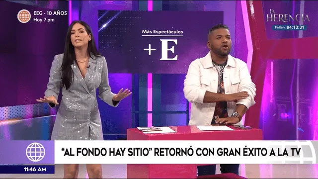 Jazmín Pinedo celebra alto rating de "Al fondo hay sitio" tras constantes críticas de Magaly Medina. Foto: América TV.