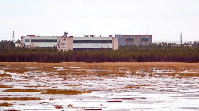 Una de las bases militares en la ciudad de Nyonoska, en la región de Arkhangelsk. Foto: AFP.