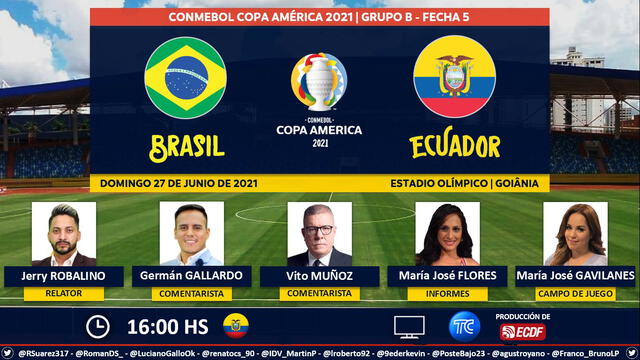 Brasil vs Ecuador por TC y ECDF. Foto: Puntaje Ideal EC/Twitter