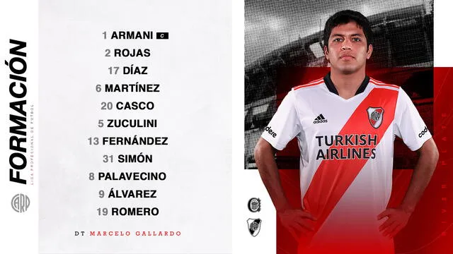 Equipo titular del Millonario. Foto: River Plate