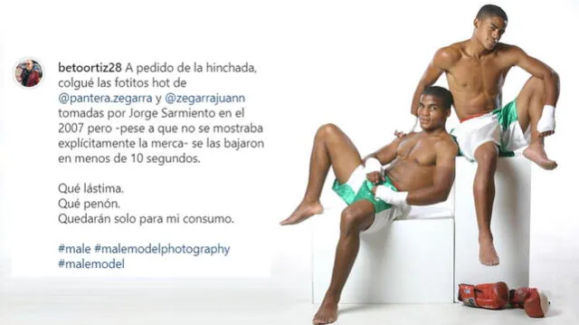 Beto Ortiz publica fotos del boxeador Pantera Zegarra desnudo
