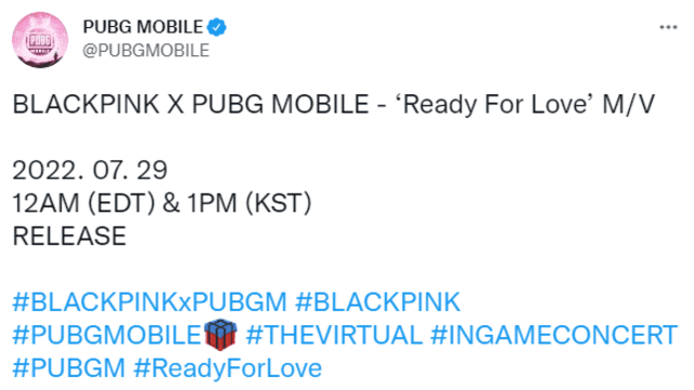 BLACKPINK Ready for love MV video musical PUBG Mobile