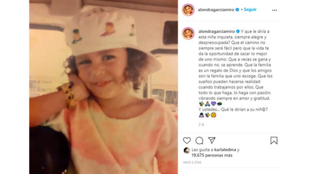 Alondra García Miró deja mensaje en sus redes sociales. Foto: captura Instagram