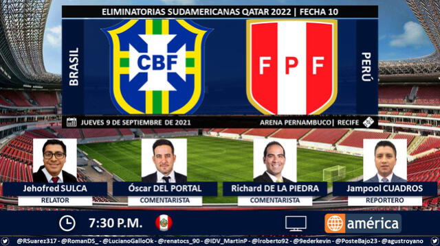 Brasil vs. Perú vía América TV. Foto: Puntaje Ideal