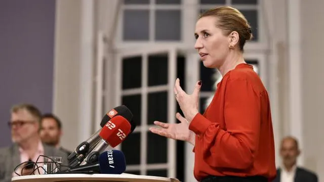 Primera ministra de Dinamarca Mette Frederiksen. Foto: AP.