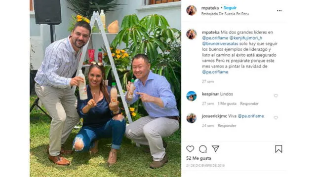 La empresaria, con quien lleva años de relación con el hijo de Alberto Fujimori, se casó esta martes en una ceremonia privada. Foto: captura Instagram