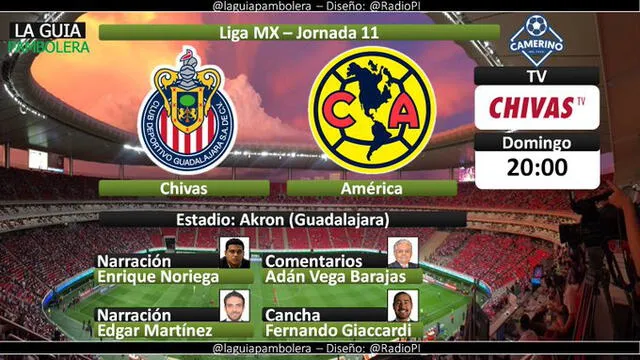 Chivas vs América por Chivas TV. Foto: La Guía Pambolera/Twitter