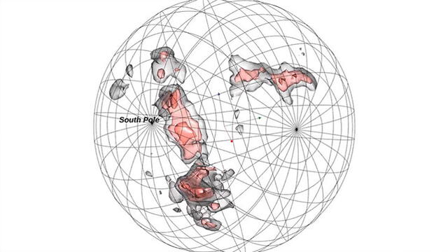 Ubicación de la gigantesca estructura cósmica. Captura de video: Pomarede et al.