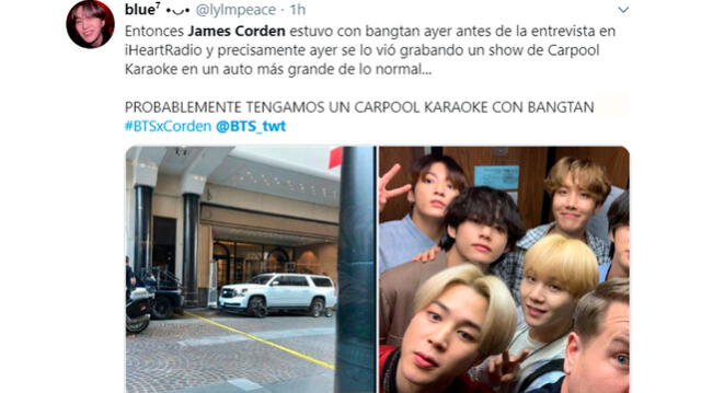 BTS habría grabado para Carpool Karaoke junto a James Corden, según ARMYs