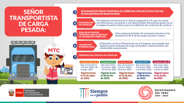 MTC informa sobre decisiones tomadas luego de reuniones con gremios de transportistas