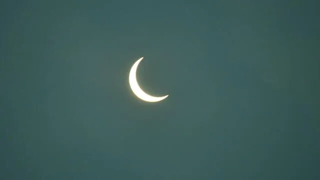The moon partially covers the sun during an annular solar eclipse as seen from Siliguri on June 21, 2020.