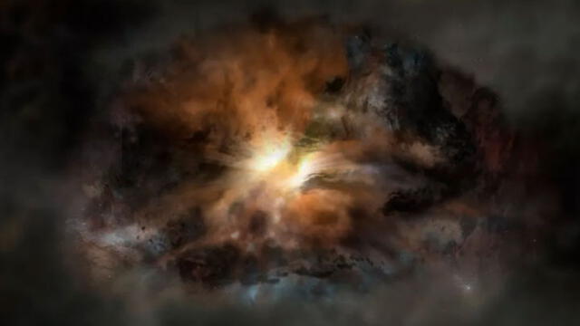 Los agujeros negros supermasivos engullen todo a su alrededor, emitiendo grandes cantidades de energía desde los núcleos de las galaxias. Imagen: ALMA (ESO / NAOJ / NRAO)