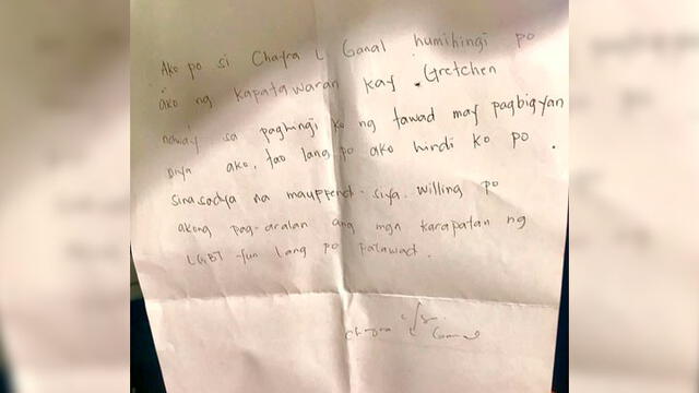 La trabajadora de limpieza le mandó una carta personal de disculpas. Foto: ViralPress