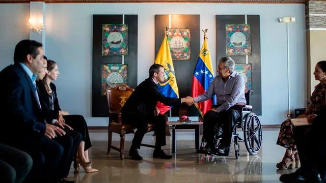 Juan Guaidó se reunió con el presidente de Ecuador, Lenín Moreno