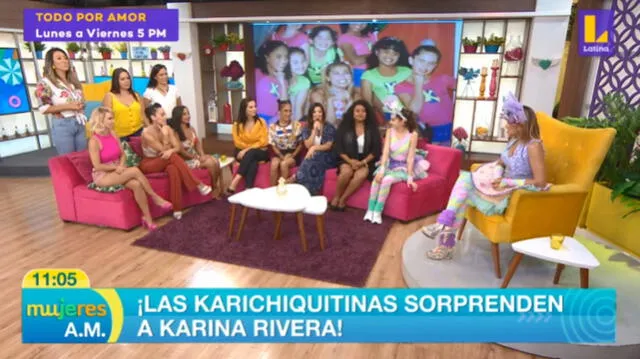 Karina Rivera es sorprendida por sus exbailarinas