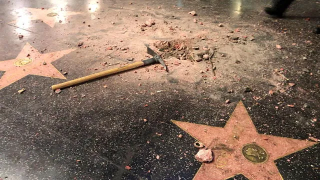 Estrella de Donald Trump en el paseo de la fama en Hollywood. Foto: Twitter.