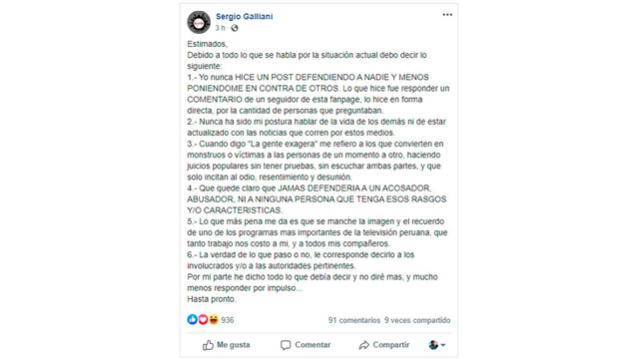 El popular ‘Nachito’ hizo una aclaración sobre la presunta defensa a Andrés Wiese. Foto: captura Facebook
